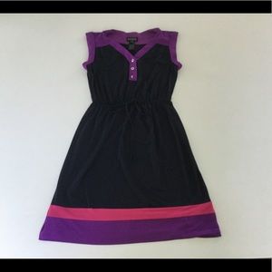 NWOT EnFocus Studio dress SZ 4 navy, pink, purple